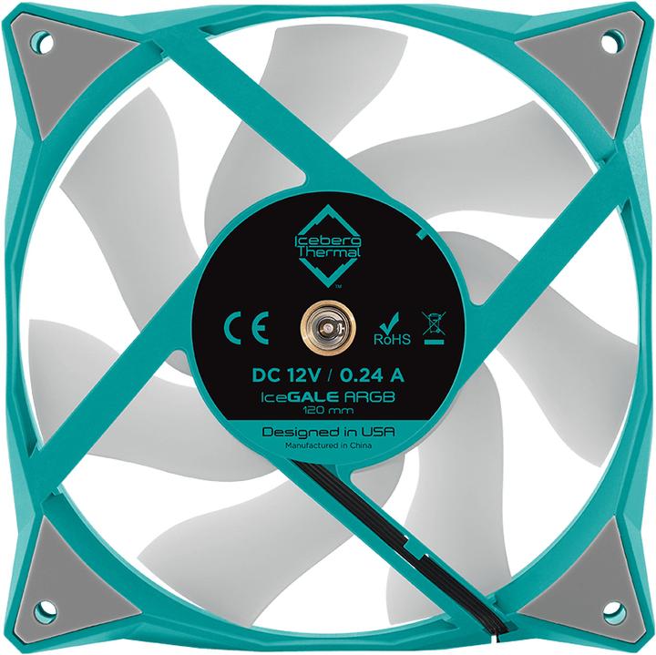 Image du produit Iceberg Thermal IceGALE ARGB Boîtier d'ordinateur Ventilateur 12 cm Turquoise 1 pièce(s) (120 mm, 1 x)