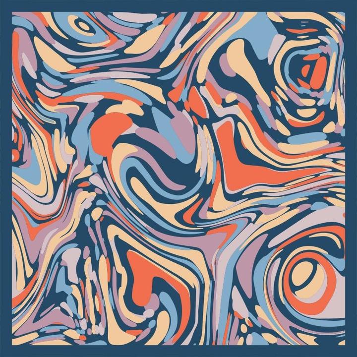 Produktbild Changemaker Seidenfoulard Fluid Confetti 100%Seide 90x90cm blau/rot/lila