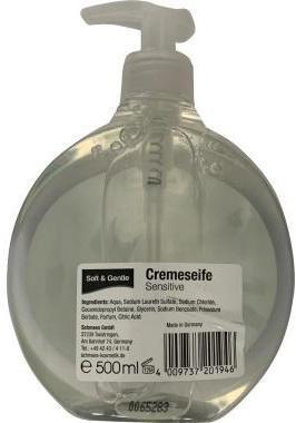 Actual product image Soft & Gentle Flüssigseife Sensitive Ausführung des Behälters: Pumpflasche Material des Behälters: Kunststoff 0,5l (Liquid soap, 500 ml)