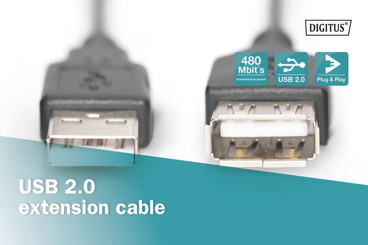 Image du produit Digitus USB A — USB A (3 m, USB 2.0)