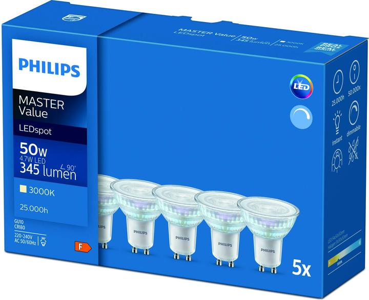 Productafbeelding Philips Professional Meester (GU10, 4.70 W, 345 lm, 1 x, F)