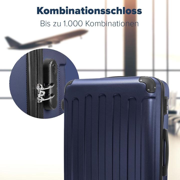 Immagine prodotto Trvlmore 3-teiliges Hartschalen-Kofferset, TSA-Schloss, Teleskopgriff (110 l, Bagaglio a mano (fino a 50 litri), M (50 - 90l), L (90 - 115l))