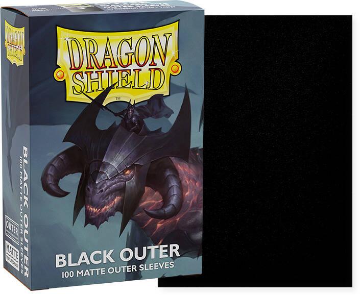 Produktbild Arcane Tinman Dragon Shield Matte Outer Sleeves - Black - Standard Size (100)