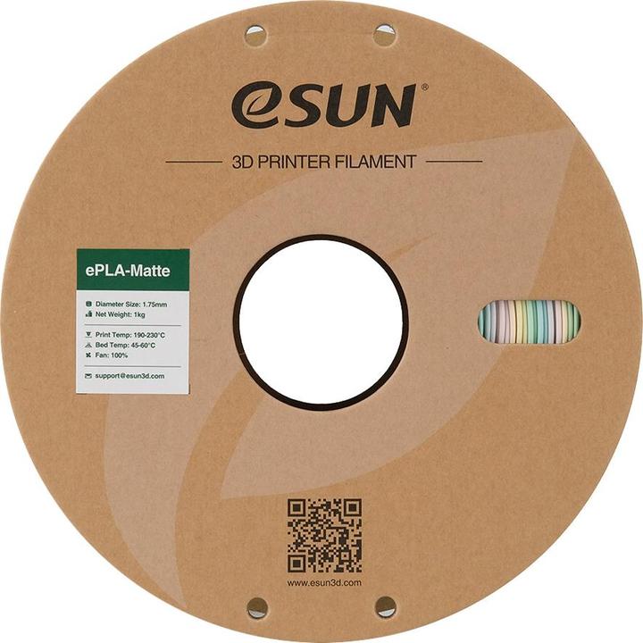 Actual product image eSUN Filament PLA Matt Rainbow 1.75mm 1000g (PLA, 1.75 mm, 1000 g, Multicoloured)