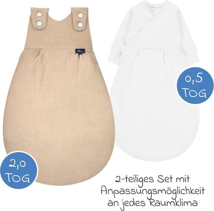 Produktbild Alvi Schlafsäcke Schlafsack Baby-Mäxchen 4 Season Mull - Sand-Beige
