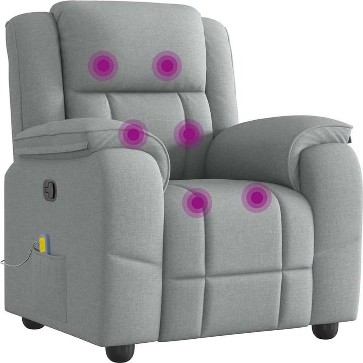 Produktbild VidaXL Massagesessel Hellgrau Stoff Massage TV-Sessel