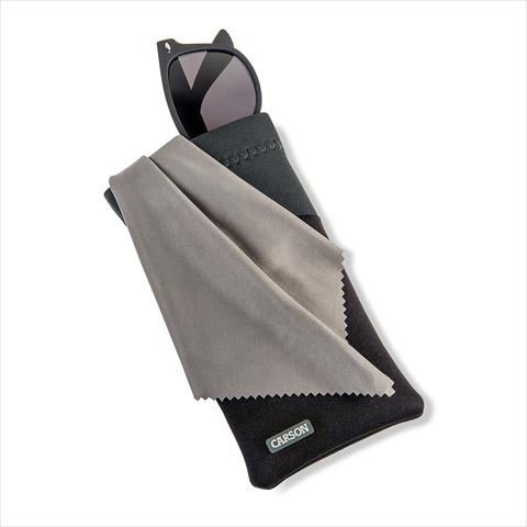 Actual product image Carson Neopren-Brillentasche mit Mikrofasertuch - Schwarz/Grau