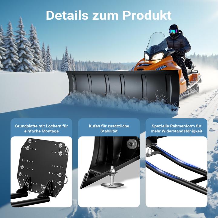Image du produit Wiltec Lame de déneigement universelle 100x40 cm réglable Tracteur de pelouse Lame de déneigement Tracteur