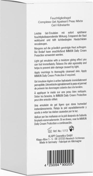 Image du produit Klapp IMMUN Radical Moist Complex Gel 50 ml (50 ml, Gel visage)