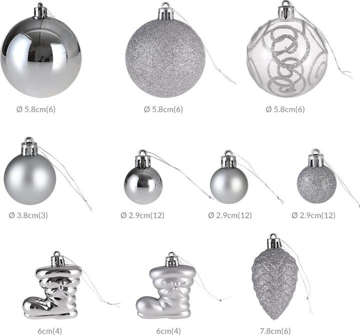 Produktbild Deuba Weihnachtsbaumkugeln (102 -teilig)
