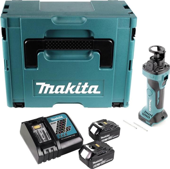 Actual product image Makita DCO 180 RGJ Battery rotary cutter 18 V 30,000 rpm + 2x battery 6.0 Ah + charger + Makpac
