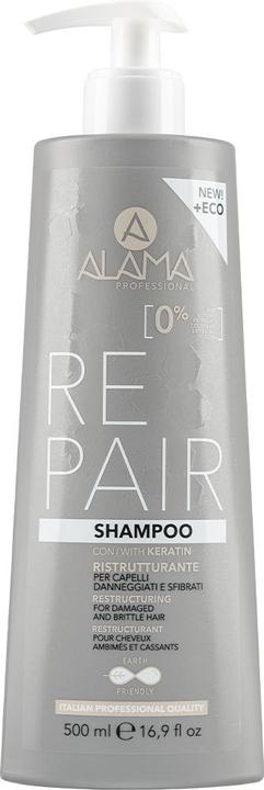 Produktbild Alama Professional Alama Repair Restructuring Shampoo for Damaged and Frizzy Hair 500ml (500 ml, Flüssiges Shampoo)