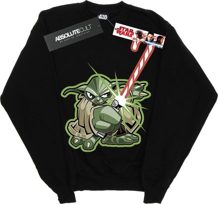 Star Wars Yoda Christmas Candy Cane Sweatshirt