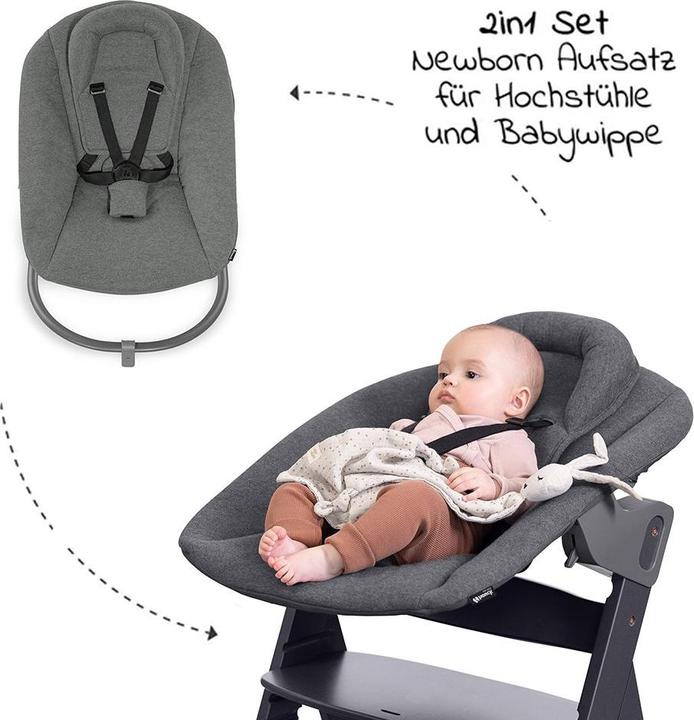 Produktbild Hauck Hochstühle Alpha Plus Natur XXL Newborn Set - Hochstuhl + 2in1 (Hochstuhl)