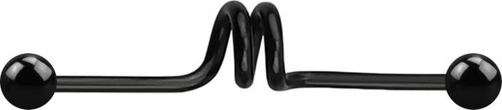 Produktbild Star Piercing Barbell schwarz twister mit zwei Kugeln (Chirurgenstahl 316L)