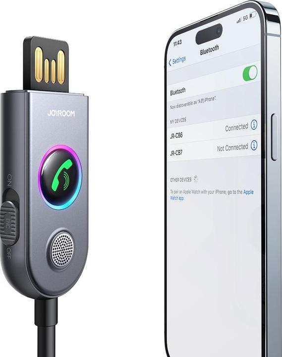 Actual product image Joyroom JR-CB6 wireless car receiver - gray