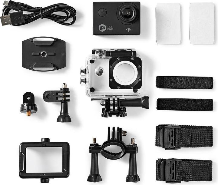 Image du produit Nedis Action Cam 1080p@30fps 12 MPixels Etanche à : 30.0 m 90 min WLAN Application disponible pour : Andro (30p, WiFi)