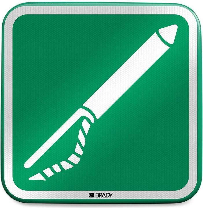 Actual product image Brady E/E050//RFLBD-400X400-1, ISO safety sign - line thrower, aluminium laminated with reflective