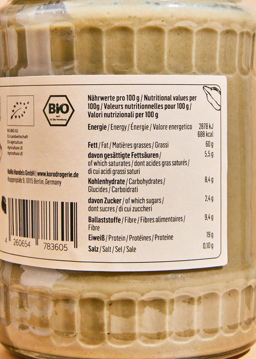 Nährwerte und Zutaten KoRo Bio Sonnenblumenkernmus aus geschälten Sonnenblumenkernen (3000 g)