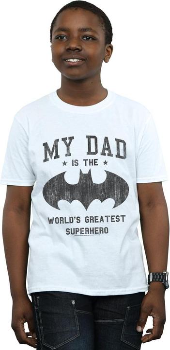 Immagine prodotto Batman My Dad Is A Superhero Maglietta Ragazzi (140, 146)