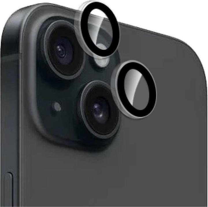 Actual product image Puro Individual Protective Tempered Glass for iPhone 15 and 15 Plus lenses (1 Piece, Apple iPhone 15 Plus, Apple iPhone 15)