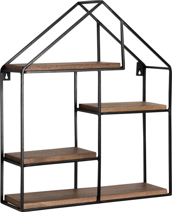 Immagine prodotto FineBuy Scaffale a muro FB92219 Metallo Nero (50 x 60 x 14 cm)