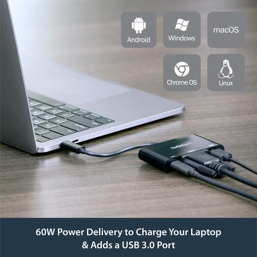 Actual product image StarTech USB-C to VGA Multifunction Adapter (USB-C, 1 Ports)