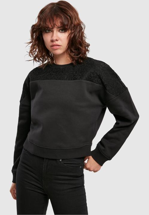 Immagine prodotto Urban Classics Girocollo corto da donna con inserto in pizzo sovradimensionato (L)