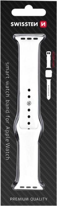 Immagine prodotto Swissten Cinturino in silicone per apple watch 42-44 mm bianco (44 mm, 42 mm, Silicone)