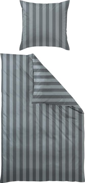 Produktbild Curt Bauer Damast Bettwäsche Como stahlgrau (Duvetbezug, 155x200 cm (80x80 cm))