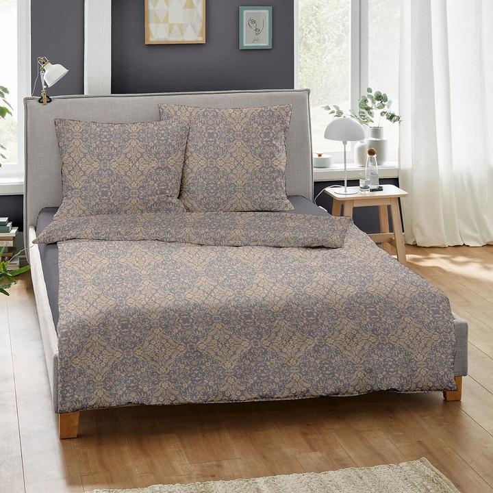 Produktbild Dormisette Mako-Satin Bettwäsche Ornamente goldbraun (Bettwäsche Set, 135x200 cm + 80x80 cm)
