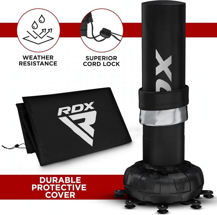 Actual product image Rdx Free Standing Punch Bag F9 Red/Black - 6ft + Bag Mitts F9 Red/Black (180 cm)