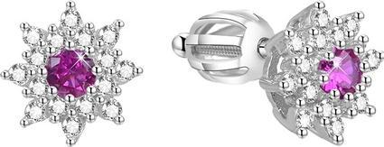Beneto Silver glittering earrings for flowers AGUP1444S (L)