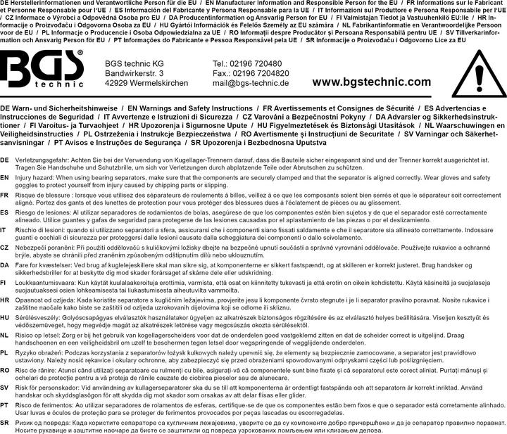 Produktbild BGS Trennmesser für Kugellager 18 - 83 mm