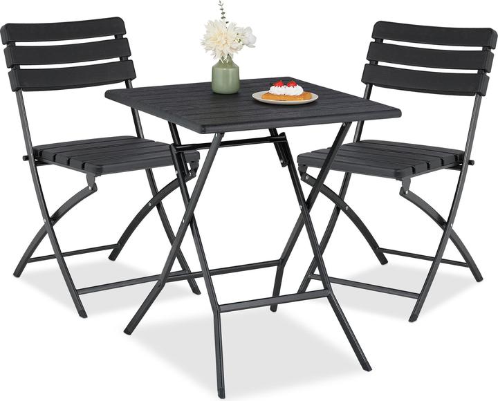 Relaxdays 3-piece balcony furniture set (61 cm)
