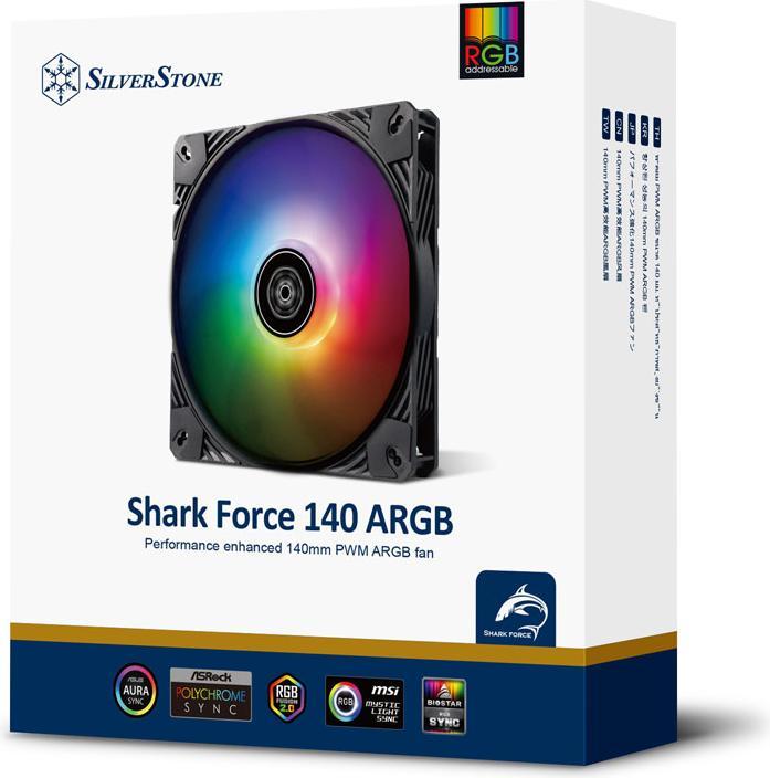 Produktbild Silverstone SST-SF140B-ARGB - Shark Force Performance enhanced 140mm PWM ARGB fan (140 mm, 1 x)