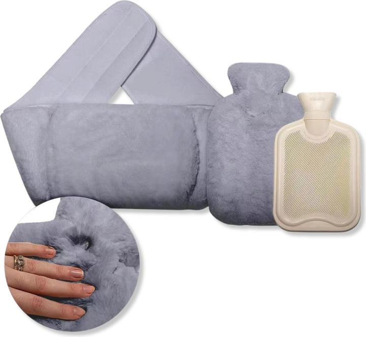 Immagine prodotto Hermex Set di cintura riscaldante e borsa dell'acqua calda Scaldamani Scaldapancia Bottiglia dell'acqua (0.80 l)