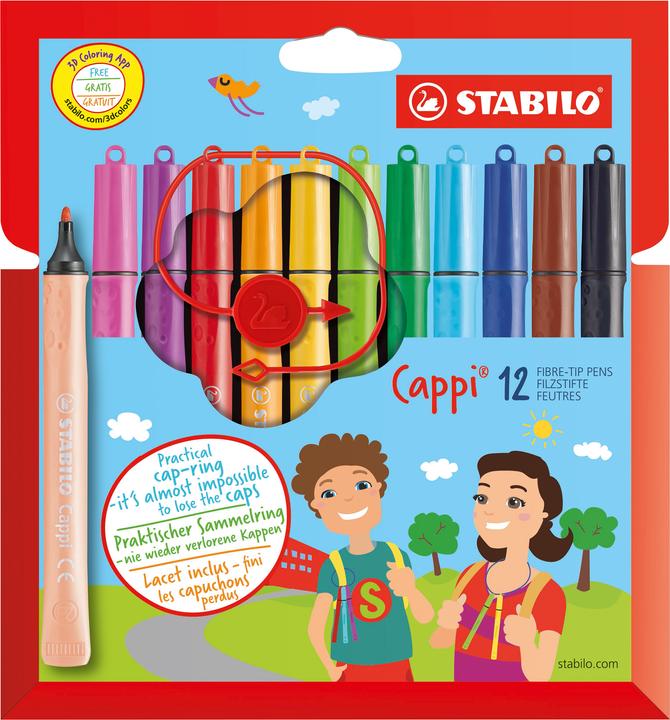 Image du produit STABILO Crayon-feutre Cappi avec bague de capuchon (Trié, 12 x)