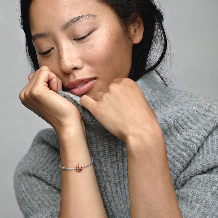 Image du produit Pandora Charm citrouille effrayante qui brille dans le noir (Argent 925, Émail)
