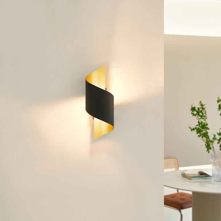 Actual product image Lindby Metal wall lamp Desirio, black-gold (330 lm, G9)