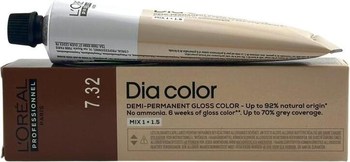 Produktbild L'Oréal Professionnel L'Oréal DIA Color 7.32 Mittelblond Gold Irisé 60 ml (Blond, Gold)