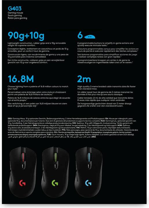 Image du produit Logitech G G403 Hero (Filaire)