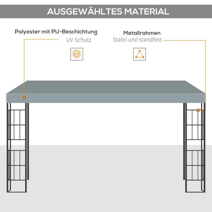 Produktbild Outsunny Pergola mit abfallendem Dach (398 cm, 298 cm)