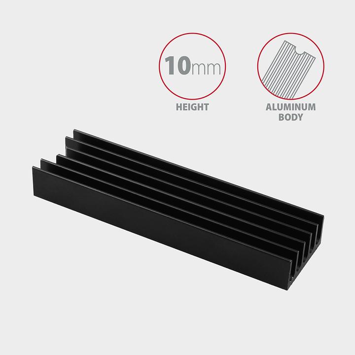 Produktbild Axagon CLR-M2L10 passiver M.2-SSD-Kühlkörper - 2280, 10 mm Höhe, Aluminium