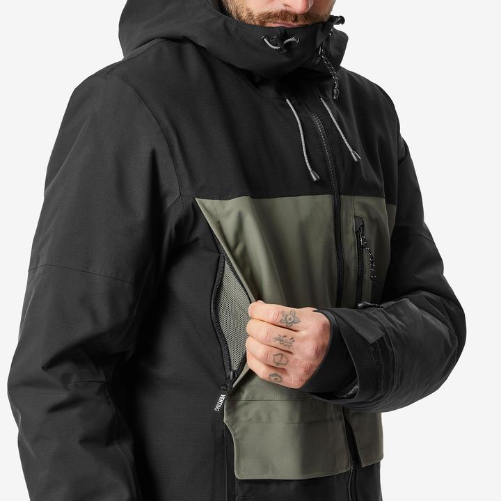 Actual product image Dreamscape Snowboard jacket men's ski jacket - SNB 500 Ziprotect khaki/black (M)