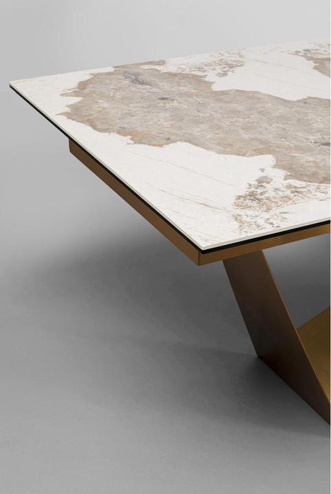 Image du produit Kare Design Table à rallonges Connesso Brass 200(+60)x100cm