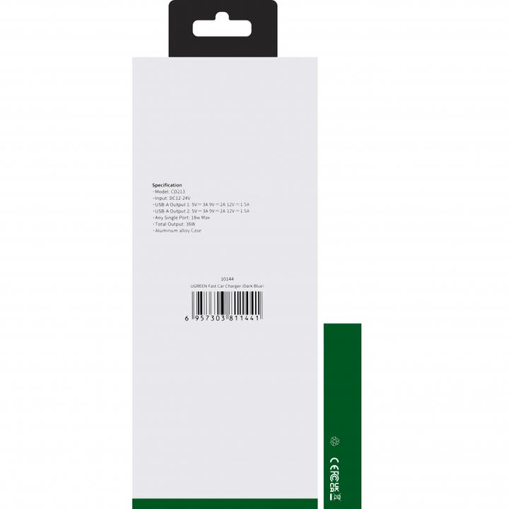 Produktbild Ugreen Dual USB Autoladegerät QuickCharge 3.0 36 Watt