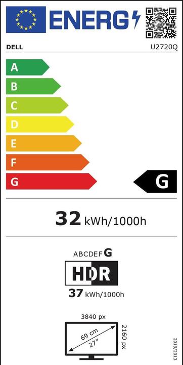 Etichetta energetica Dell UltraSharp U2720Q (3840 x 2160 pixel, 27")