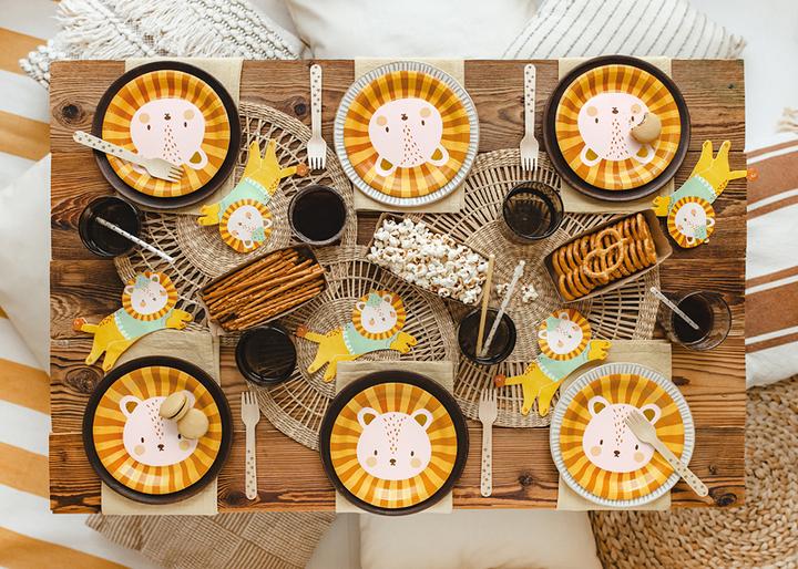 Immagine prodotto Partydeco Piatto monouso leone 18 cm, 6 pezzi, giallo (6 x)
