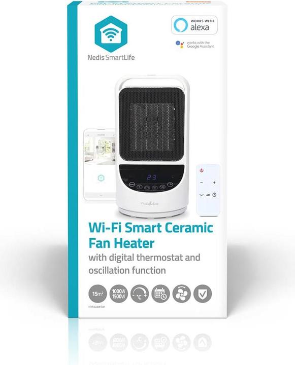 Productafbeelding Nedis SmartLife keramische PTC-luchtverhitter | Wi-Fi | 1500 W | 2 warmtestanden | oscillatie | display (1500 W)